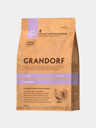Grandorf сухой корм для собак малых пород с индейкой 3 КГ