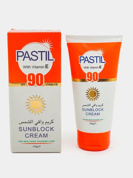Крем солнцезащитный от загара Pastil, с витамином Е SPF 90 оригинальный Дубайский 150 gr