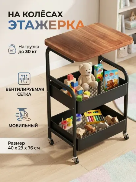 Стеллаж металлический на колесиках для порядка в доме MebelPRO