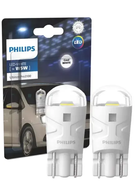 Лампа автомобильная светодиодная Ultinon Pro3100 LED T10 2шт PHILIPS