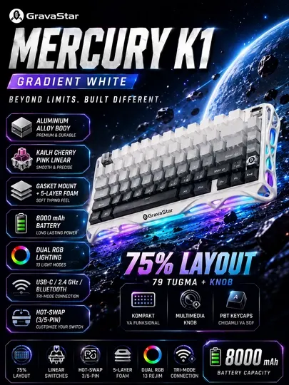 Премиальная механическая клавиатура GravaStar Mercury K1
