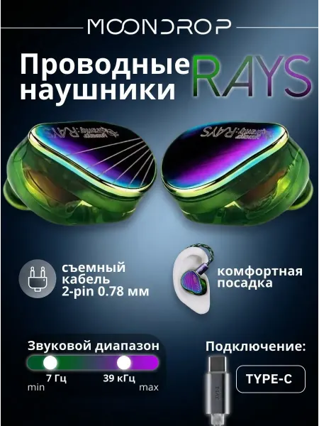 MoonDrop Проводные наушники Мундроп Gravity Rays