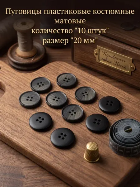 Пуговицы пластиковые костюмные серые 20 мм Пуговичная лавка Пьера