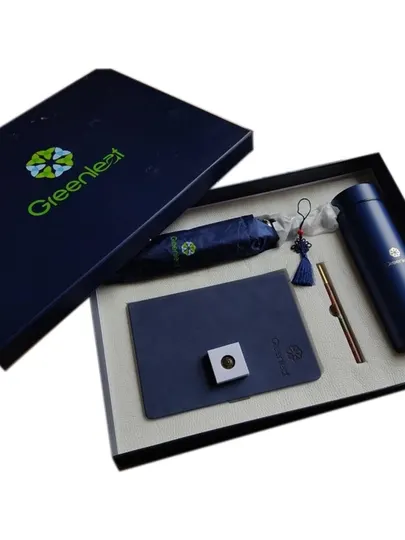 Подарочный набор Greenleaf VIP термос, зонт, блокнот, ручка
