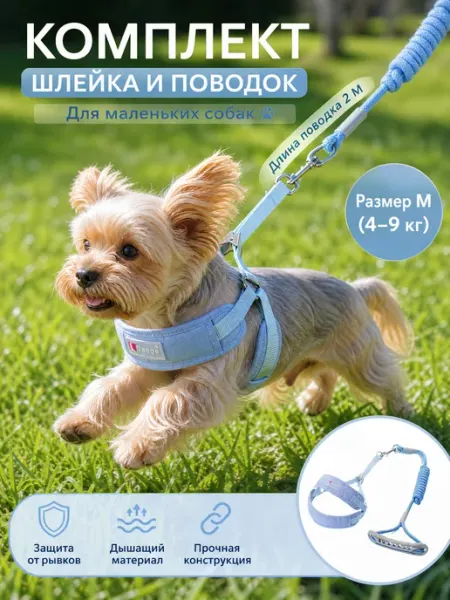 Шлейка с поводком для собак мелких пород MICHARM