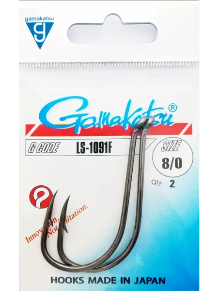 Крючки на сома и налима Gamakatsu LS-1091 № 8 0 (3 шт.) КРЮЧОК рыболовный
