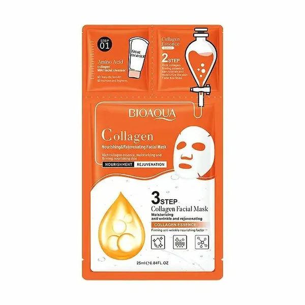 COLLAGEN Acid Mask, BIOAQUA (коллаген Трёхступенчатый комплекс, тканевая маска для лица), 25 мл.