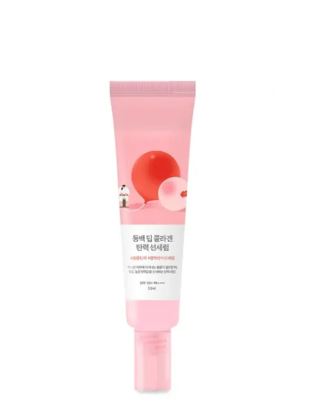 Солнцезащитная сыворотка с коллагеном Round Lab Camellia Deep Collagen Firming Sun Serum