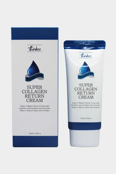 Крем для лица Thinkco Super Collagen Return, восстанавливающий, с коллагеном, 50мл