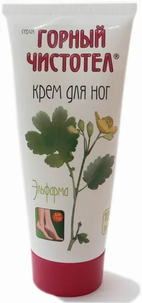 Elfarma, Крем для ног Горный чистотел от натоптышей для смягчения стоп, от грибка, заживляющий, 100мл.