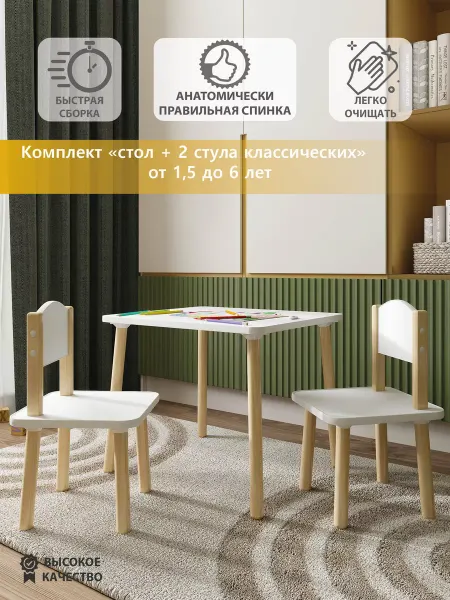 MEBEL GROMOV Комплект детский стол и стул "Классический"