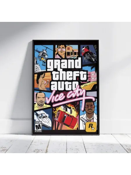 Плакат ГТА (Vice City 1) - Постер A4 30x21 см HEAVEN POSTER