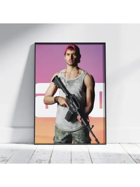 Плакат ГТА (VI - Джейсон) - Постер A4 30x21 см HEAVEN POSTER