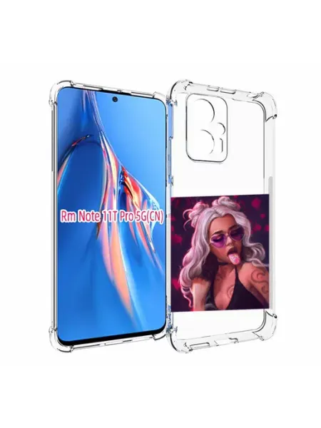 Чехол блестящий-язык женский Xiaomi Redmi Note 11T Pro Чехол.ру