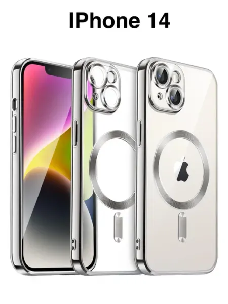 Чехол на IPhone 14 прозрачный с магитом GevorG