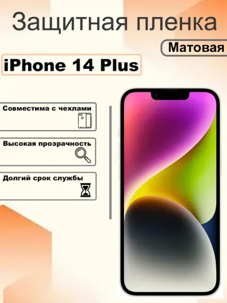 Защитная гидрогелевая пленка матовая на экран iPhone 14 Plus OEM