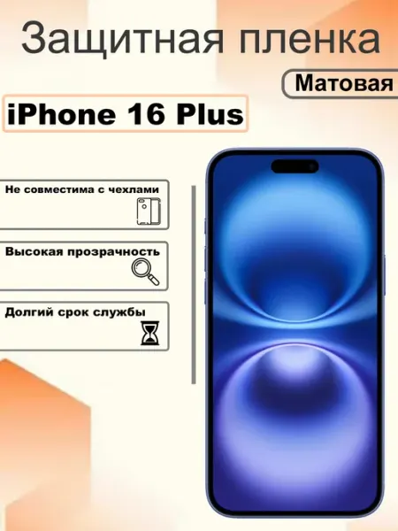 Защитная гидрогелевая пленка матовая на экран iPhone 16 Plus OEM