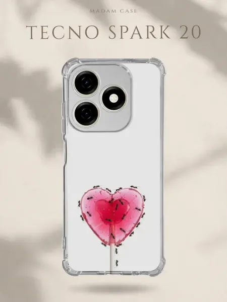 Чехол на Tecno Spark 20 Муравьи на леденце Madam Case