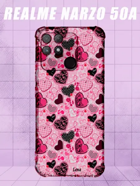 Чехол на Realme Narzo 50A с принтом Космический PRINTberries