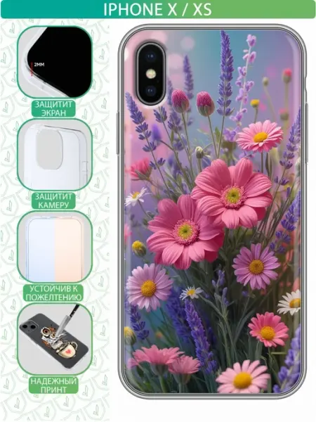 Чехол на Iphone x10 с принтом Цветы женские inThisCase