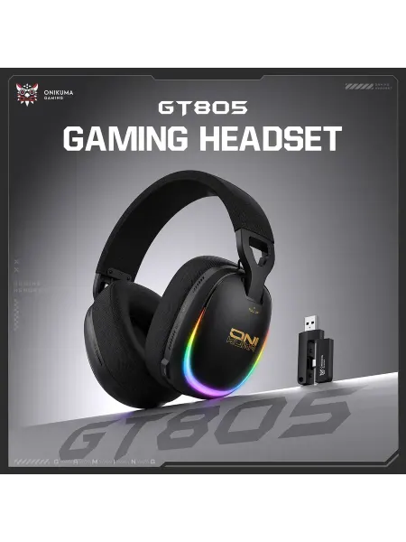 Наушники игровые беспроводные GT805 чёрные с микрофоном