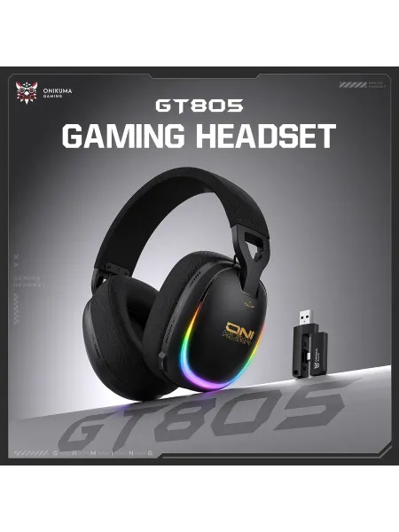 ONIKUMA Наушники игровые беспроводные GT805 чёрные с микрофоном