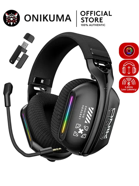 ONIKUMA Наушники игровые беспроводные со съемным микрофоном GT808
