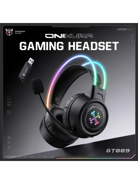 ONIKUMA Новые игровые наушники GT889 беспроводные микрофон RGB
