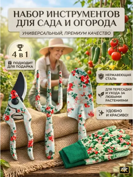 ФЕЯ САДА И ОГОРОДА Набор садовых инструментов для сада и огорода