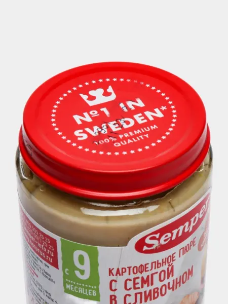 Пюре Semper, картофельное, с семгой в сливочном соусе, для детей от 9 месяцев, 190 гр - Детское пюре