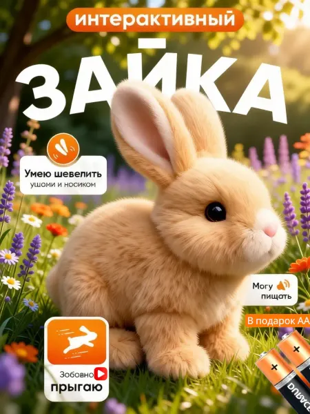 GUDAKO TOYS Игрушка зайчик прыгающий интерактивный для малыша