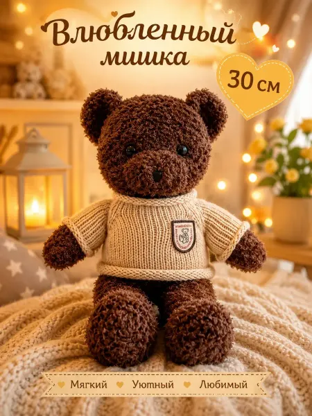 GUDAKO TOYS Мягкая игрушка мишка плюшевый