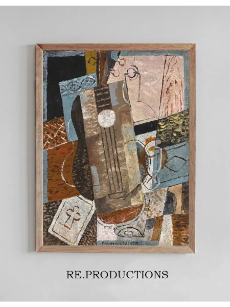 Re.productions Постер Still Life with Guitar - Louis Marcoussis