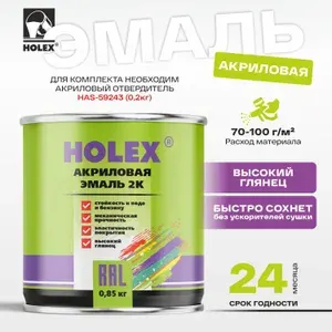 Акриловая краска автомобильная 2к 4:1 040 белая 0,85кг(необходим отвердитель HAS-59243) HOLEX