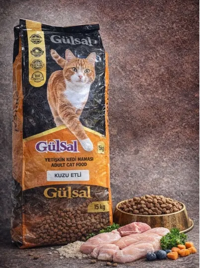 Сухой корм для кошек Gulsal с ягнёнком и рисом, 15 кг