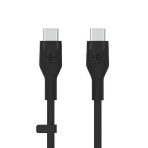 Кабель USB-C USB-C Belkin BoostCharge Flex, 100 Вт, 1 метр, гибкий, быстрая зарядка для ноутбука, телефона и планшета, чёрный (CAB009bt1MBK)