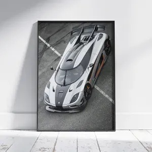 Плакат на стену для интерьера Спорткар (Koenigsegg Agera One 1) - Постер по спортивным гоночным машинам автомобилям формата А4 (21x30 см)