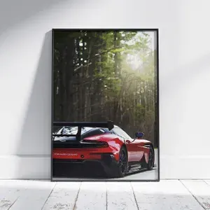 Плакат на стену для интерьера Спорткар (Aston Martin Vulcan 1) - Постер по спортивным гоночным машинам автомобилям формата А4 (21x30 см)