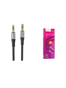 Аудиокабель AUX для подключения к автомагнитоле с разъемом 3,5 jack 1 м, нейлон. оплетка, черный