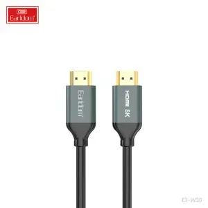 8K HDMI кабель 1.5 метра / Earldom W30 / 8K HIGH DEFINITION / Черный / провод для подключения телевизора, монитора, видео устройств, тв приставки, игровой приставки, компьютера, ноутбука