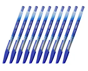 Ручка шариковая LINC OFFIX, 1 мм, синий, прозрачный корпус, 10 шт