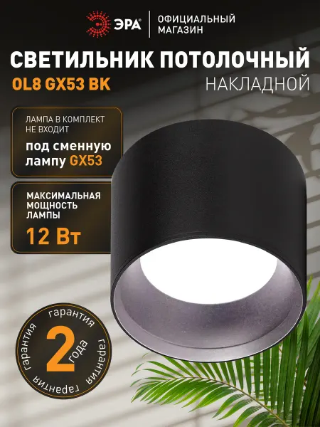 ЭРА Светильник потолочный накладной точечный спот GX53