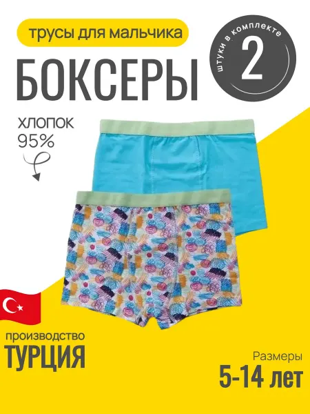 H&V Трусы боксеры хлопок Турция набор 2 шт