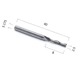Фреза DJTOL N2LX3.2.508 спиральная двухзаходная стружка вверх (по дереву, композиту (АКП), пластику)