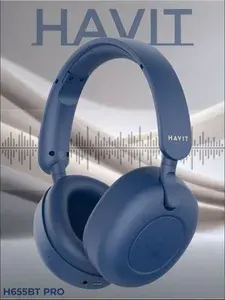 HAVIT H655BT Наушники беспроводные с активным шумоподавлением, увеличенным временем работы, игровой режим, синие