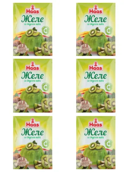 HAAS Желе со вкусом киви(с витамином С), 15шт по 50гр