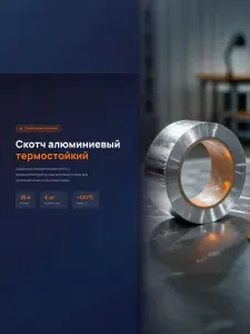 Фольгированный скотч 25 м ширина 48 мм термостойкий набор 6 штук/ алюминиевая лента для теплоизоляции, пароизоляции бани, изоляции вентиляции и труб