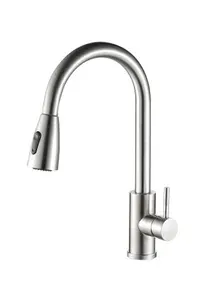 Смеситель для кухни с гайкой HAIBA HB73304-2 нержавеющая сталь