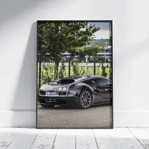 Плакат на стену для интерьера Культовые машины (Bugatti Veyron 3) - Постер по легендарным и классическим ретро автомобилям формата А3 (30x42 см)
