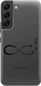 Силиконовый чехол на Samsung Galaxy S22 / Самсунг С22 с 3D принтом "Infinity" прозрачный